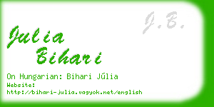 julia bihari business card